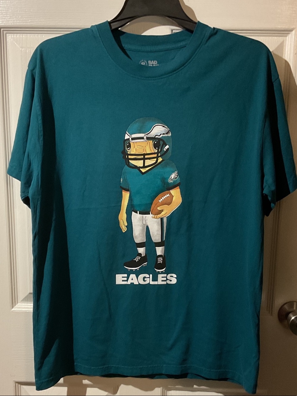 NFL/Bad Bunny Collaboration Eagles Teal Tee with Backhit and Arm Hit